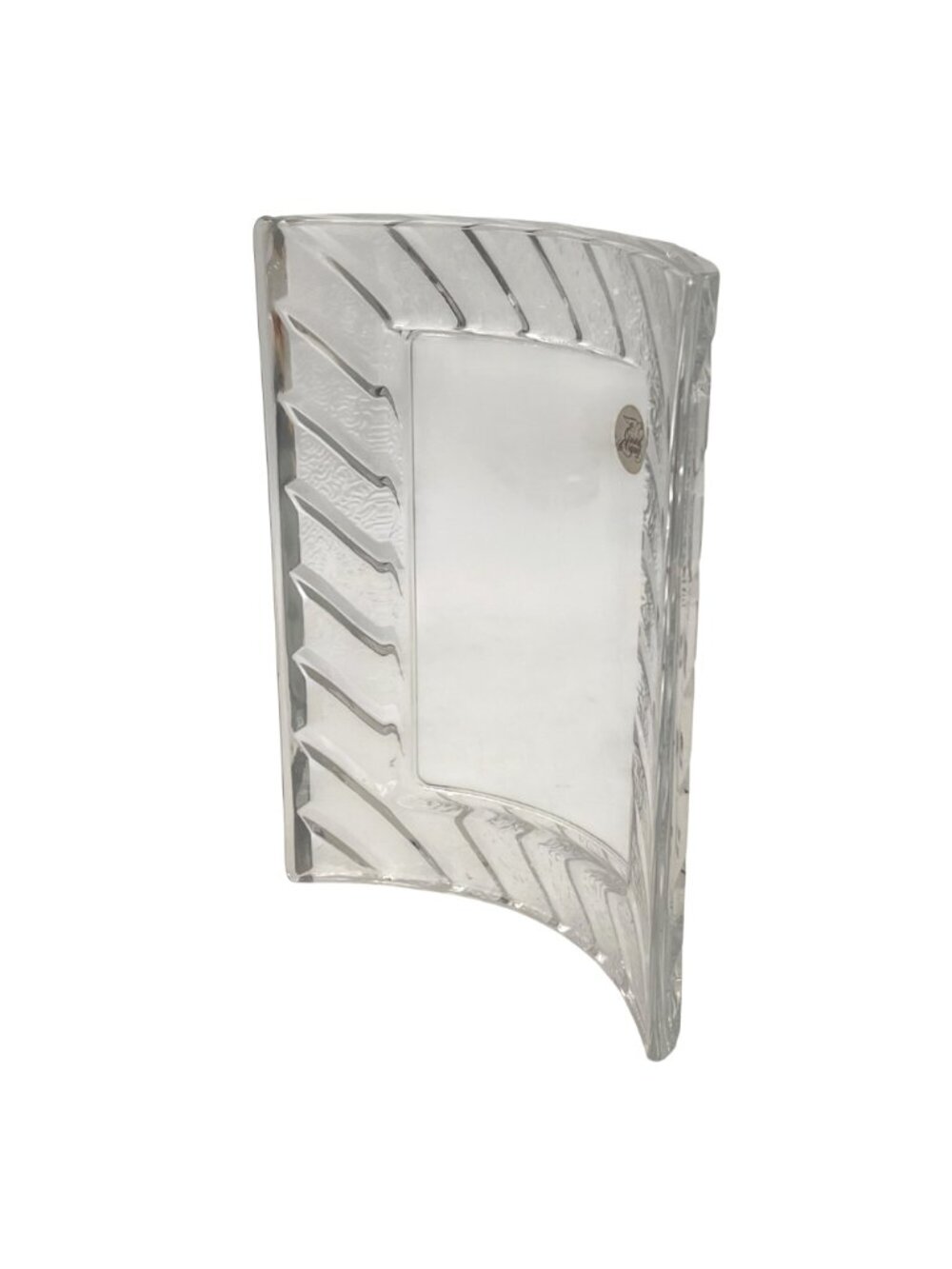 Cristal d'Arques France Curved Lead Crystal Picture Frame Decorative 4"x6" Photo - Picture 5 of 14